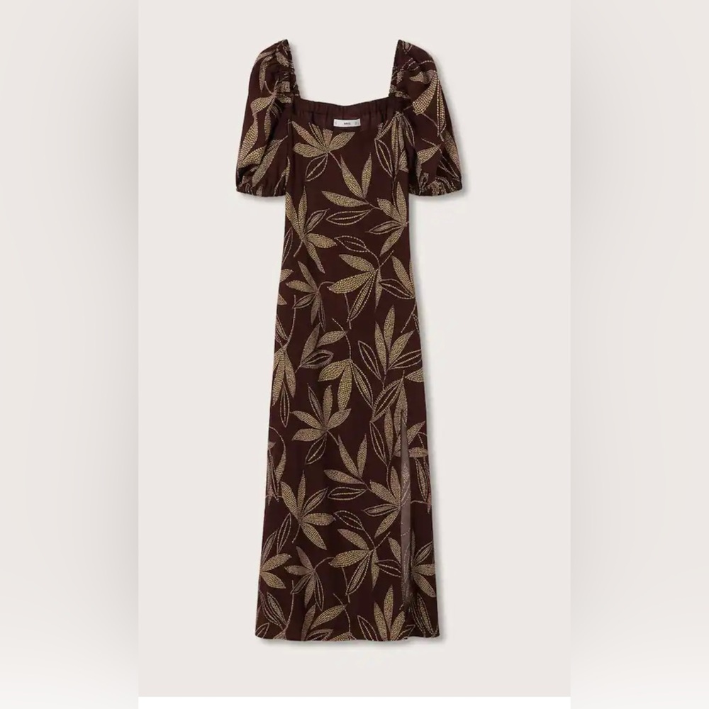 Mango Printed midi dress